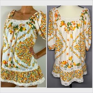 Nicole Miller Artelier Peasant Blouse Embroidered Detail, Floral/Fruit Print